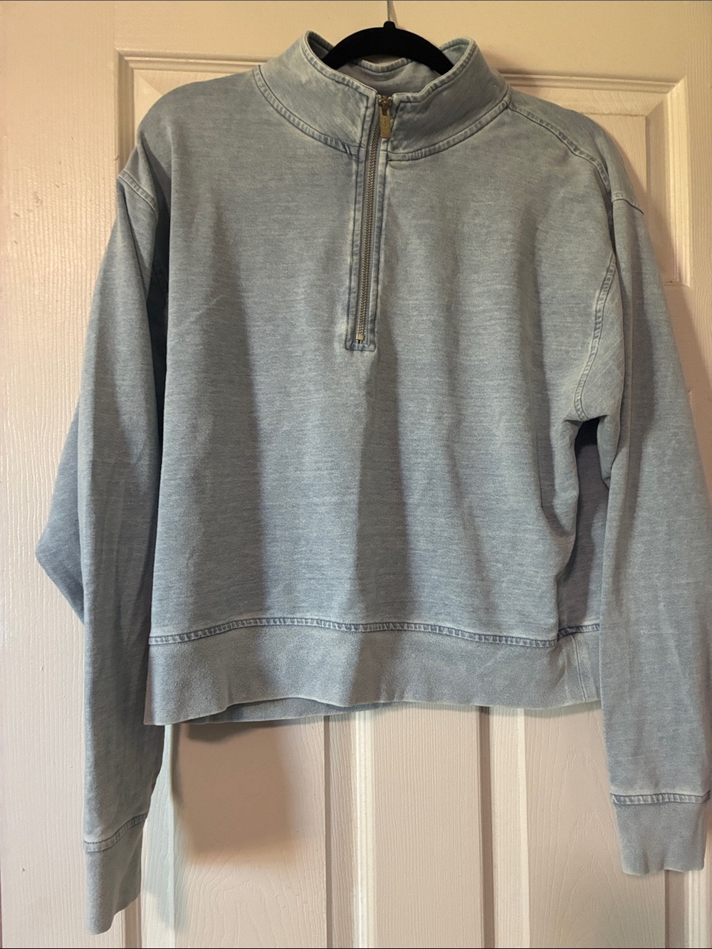 Splendid Light Blue Half-Zip Sweatshirt Top